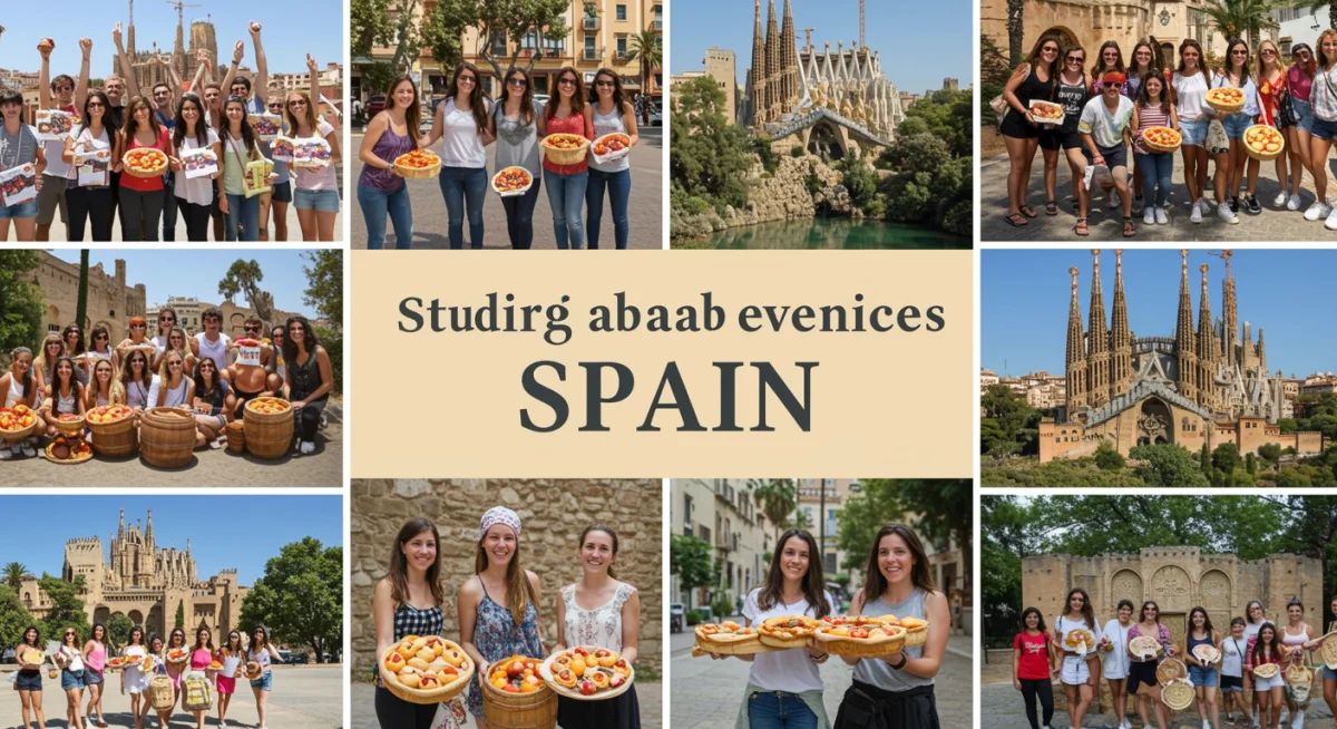 Estudiantes disfrutando de experiencias culturales y turísticas en diferentes ciudades de España.
