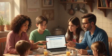 Familia revisando documentos para solicitar el Ingreso Mínimo Vital en 2026