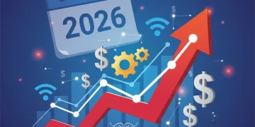 Business leaders analyzing financial charts with a 3.0% inflation forecast for 2026.