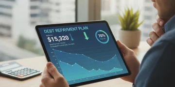 Mastering Personal Debt Repayment: Strategies for 2026 Person analyzing a digital debt repayment plan on a tablet, symbolizing financial strategy.