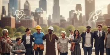 2026 Framework: Addressing Social Determinants of Health in US Policy Diverse community united for health equity, representing social determinants of health.