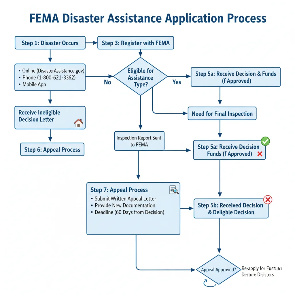 FEMA disaster assistance application process flowchart