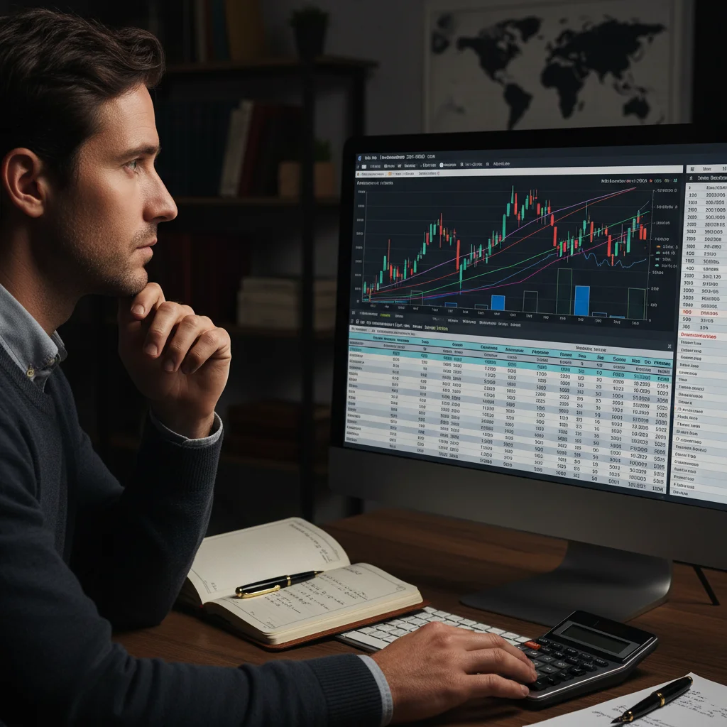Person analyzing financial graph for HSA investment strategy