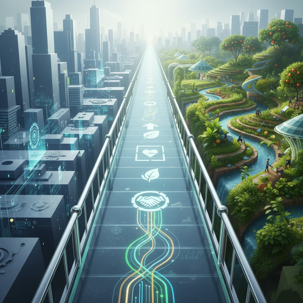 Bridge connecting business operations with community and environment