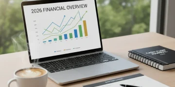 Financial charts on laptop with notebook and pen, symbolizing effective personal cash flow management
