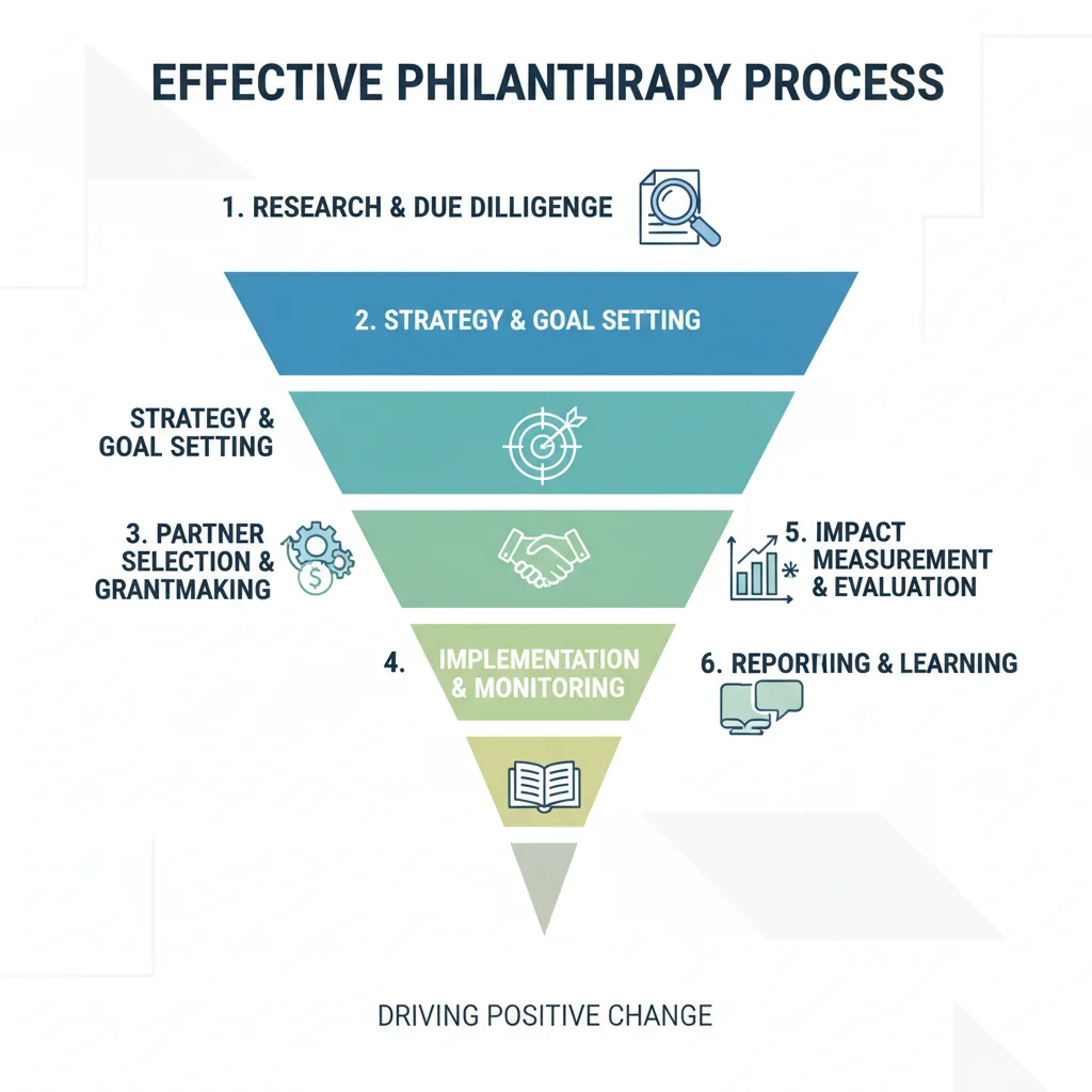 Infographic depicting the funnel of effective philanthropic giving