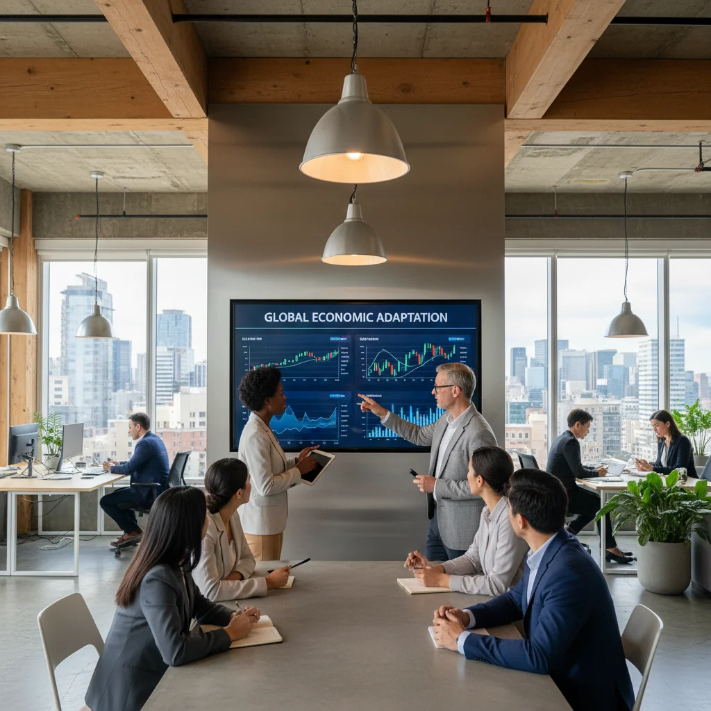 Diverse professionals collaborating in a modern office, symbolizing workforce resilience