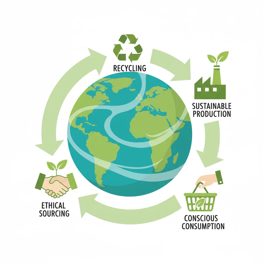 Circular economy model emphasizing sustainable consumption and ethical sourcing