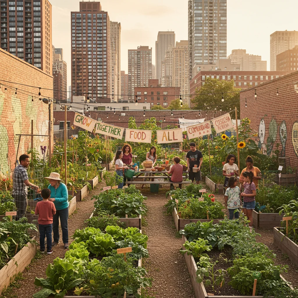 Urban community garden fostering local social innovation and food security