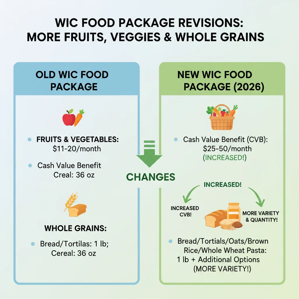 Comparison of old and new WIC food packages