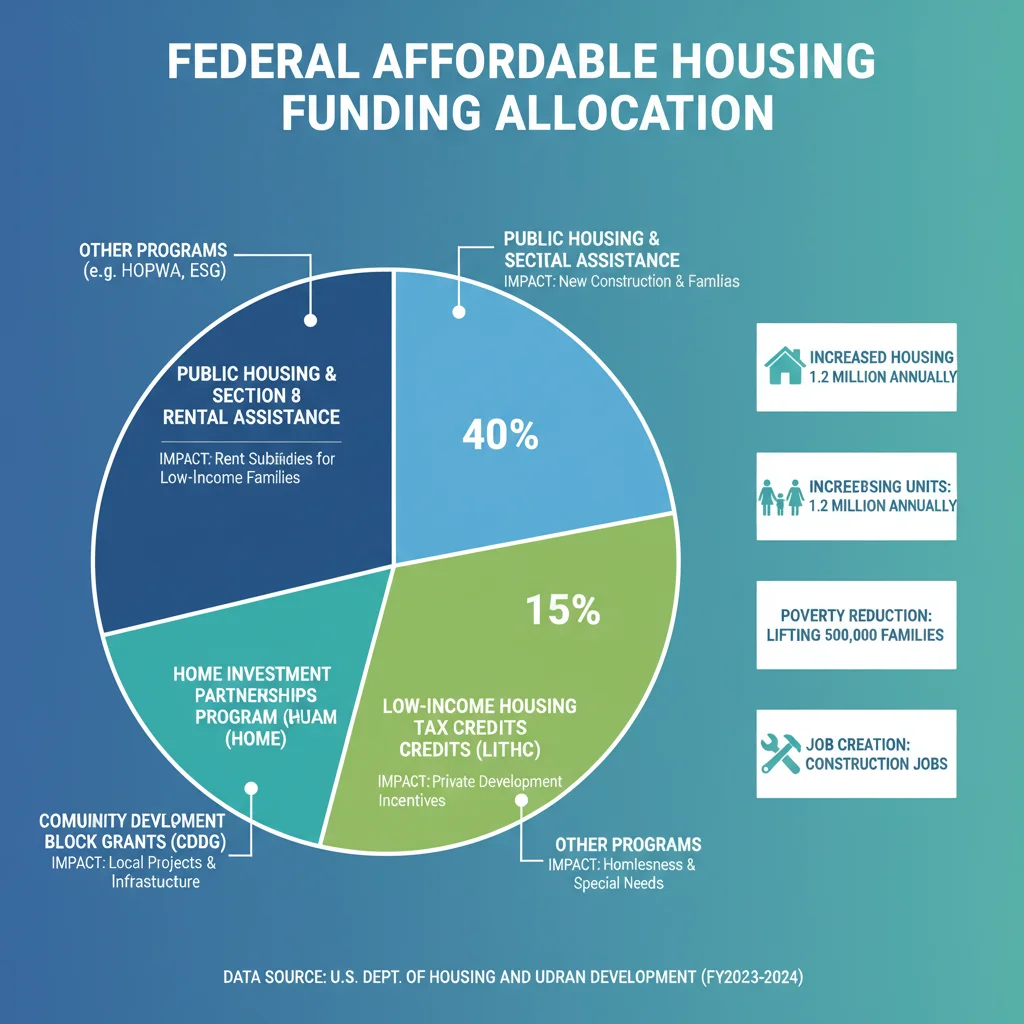 Infographic detailing federal fund allocation for affordable housing programs.