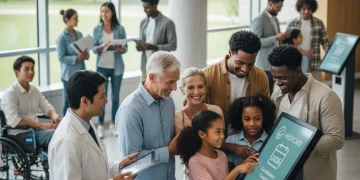 Diverse individuals accessing Medicaid information for 2026 enrollment