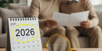 Calendar 2026 with calculator and coins, symbolizing Social Security COLA and financial planning for retirees.