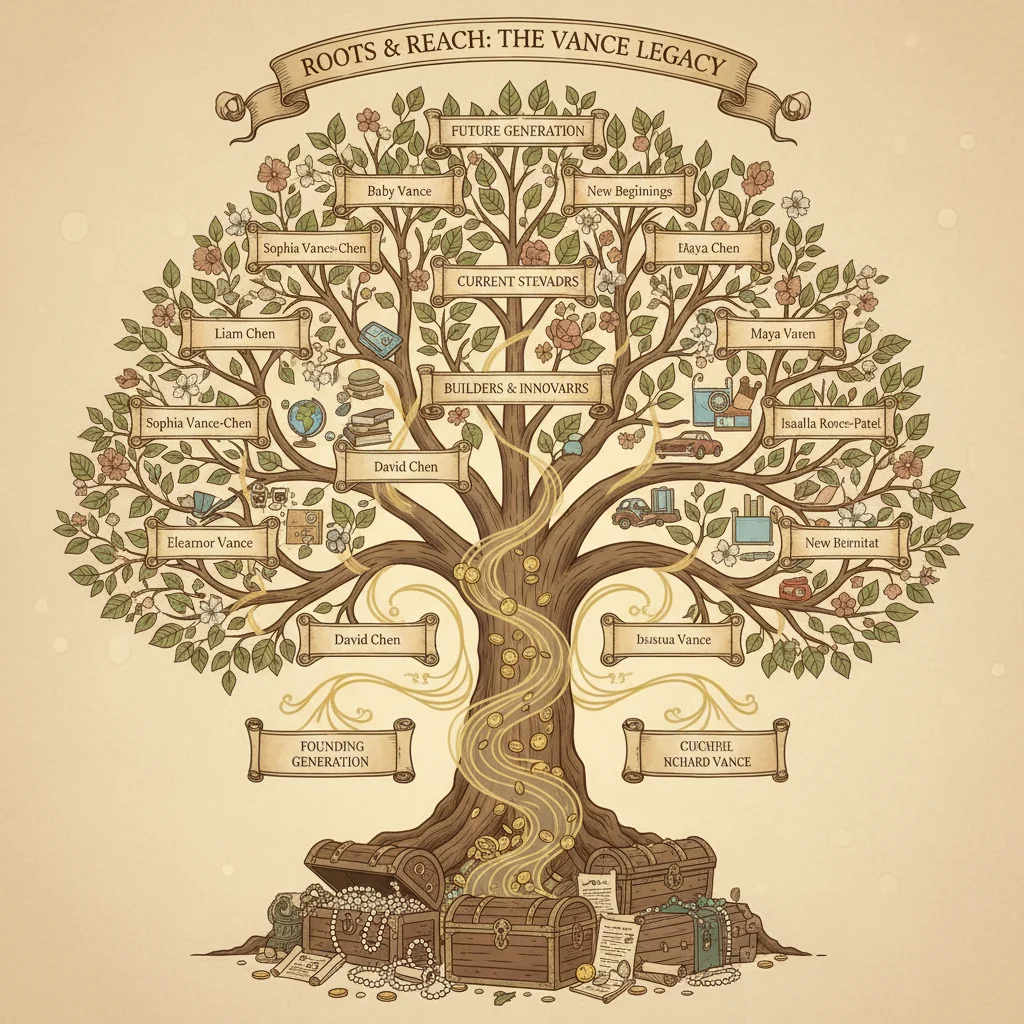 Generational wealth transfer through a family tree