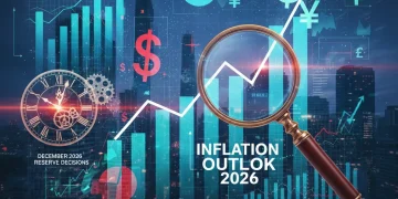 Economic charts and graphs illustrating the impact of Federal Reserve policies on inflation and consumer spending in 2026.