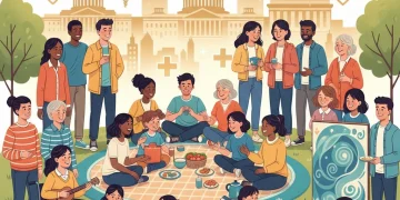 Diverse individuals benefiting from federal mental health programs, smiling and engaged.