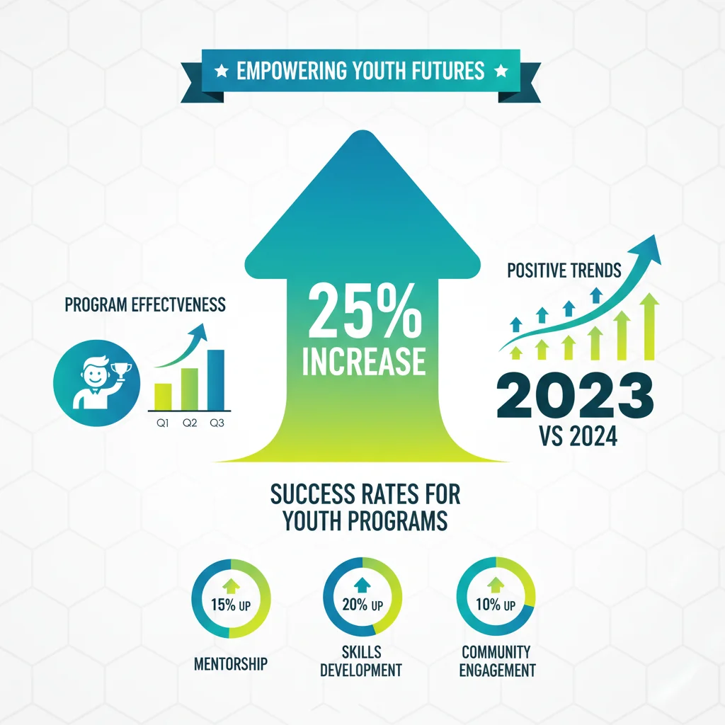 Infographic showing 25% increase in youth program success rates